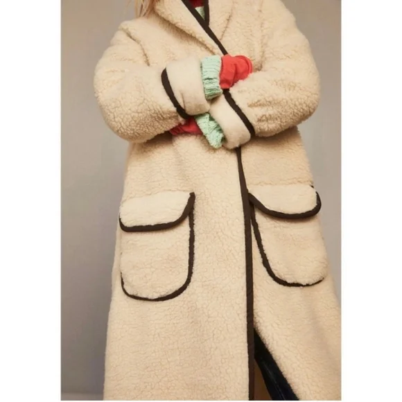 Free People Irresistible Teddy Cardigan Coat | Plush Faux Shearling Maxi | Large - Picture 3 of 9